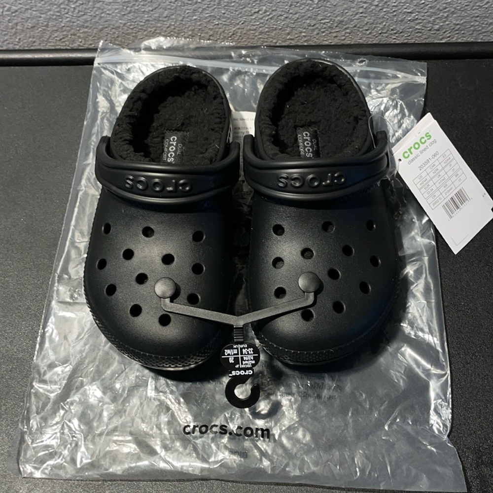 Brand new lined Crocs